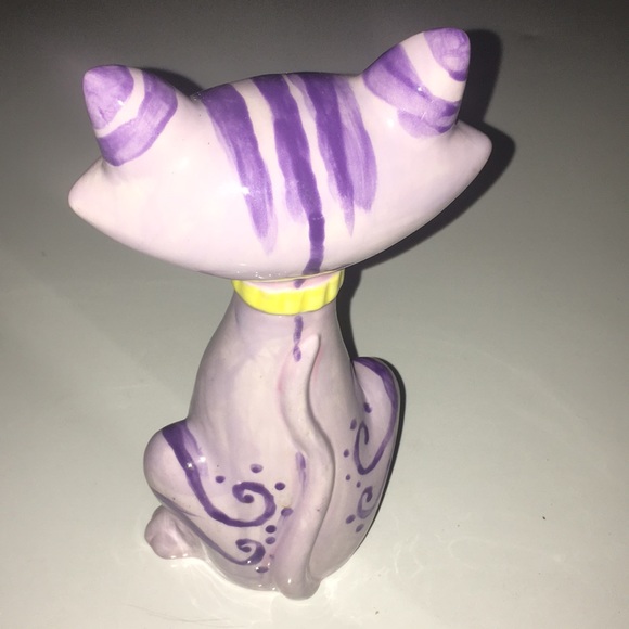 Purple Cat Ceramic Sculpture - Picture 2 of 8